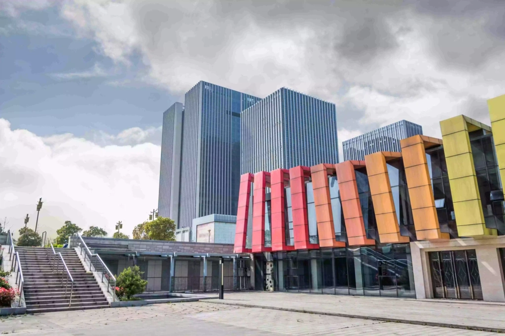 building with colorful walls