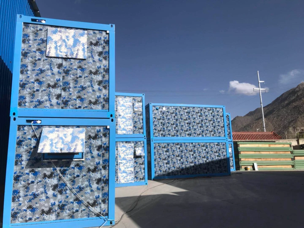 Modular flat pack container housing project by GS Housing for emergency shelters and large-scale accommodation