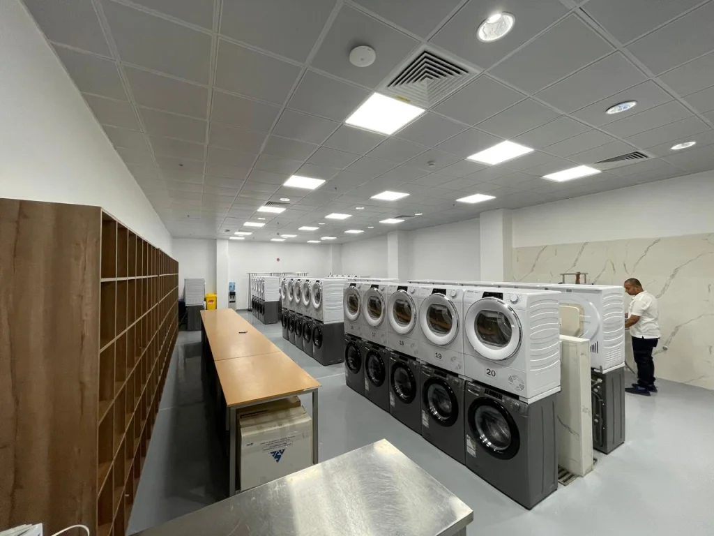 the interior of a modular building