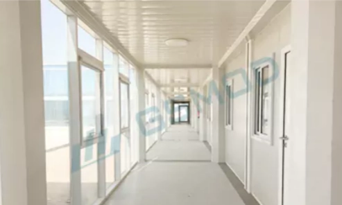 prefabricated modular construction camp units being assembled for worker accommodation
