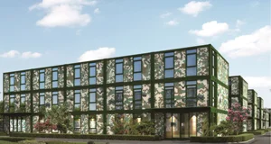 Vivienda modular de acero tipo contenedor multifuncional de paquete plano.
