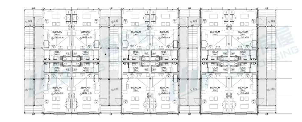 type-b-container-house-material-structure Type-B flat pack container house structure diagram steel frame modular design
