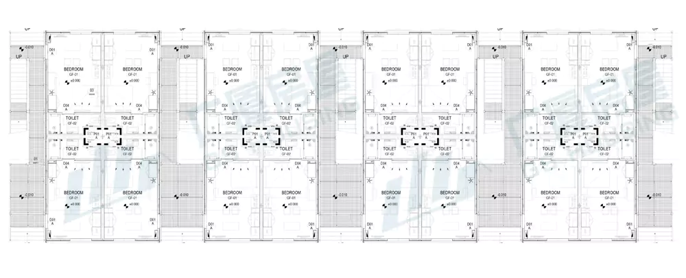type-b-container-house-structure-diagram Type-B container house material structure wall panel roof insulation design