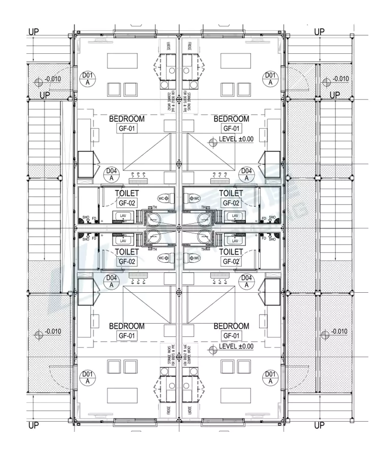 type-b-flat-pack-container-house-exterior-detail Type-B flat pack container house exterior detail modular prefab building design
