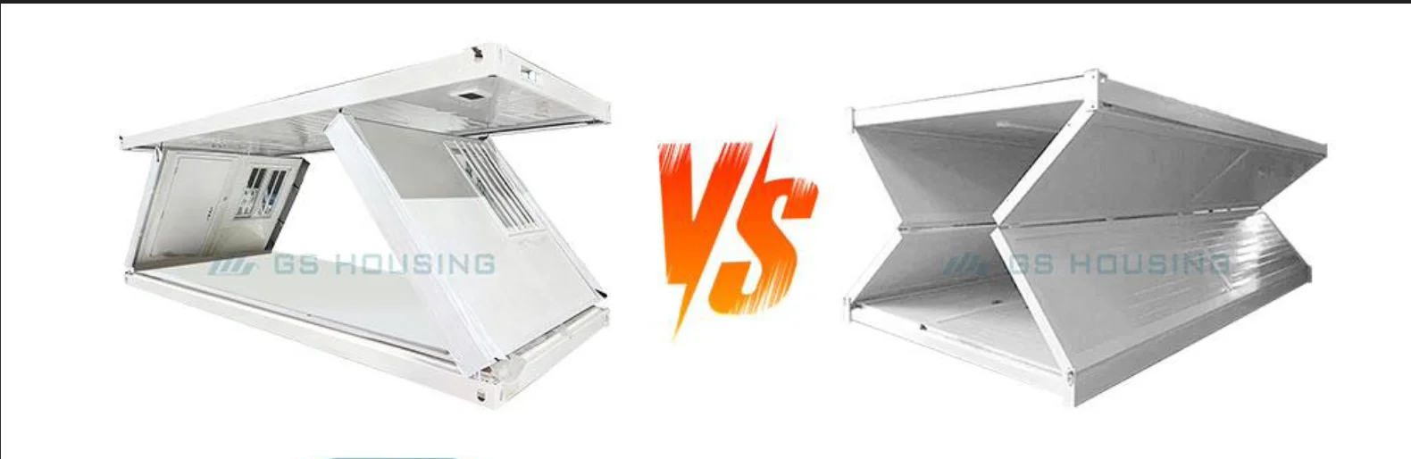 Tabla comparativa que muestra las ventajas de las casas contenedor plegables en forma de Z frente a los edificios modulares tradicionales en términos de velocidad de montaje y coste de transporte.