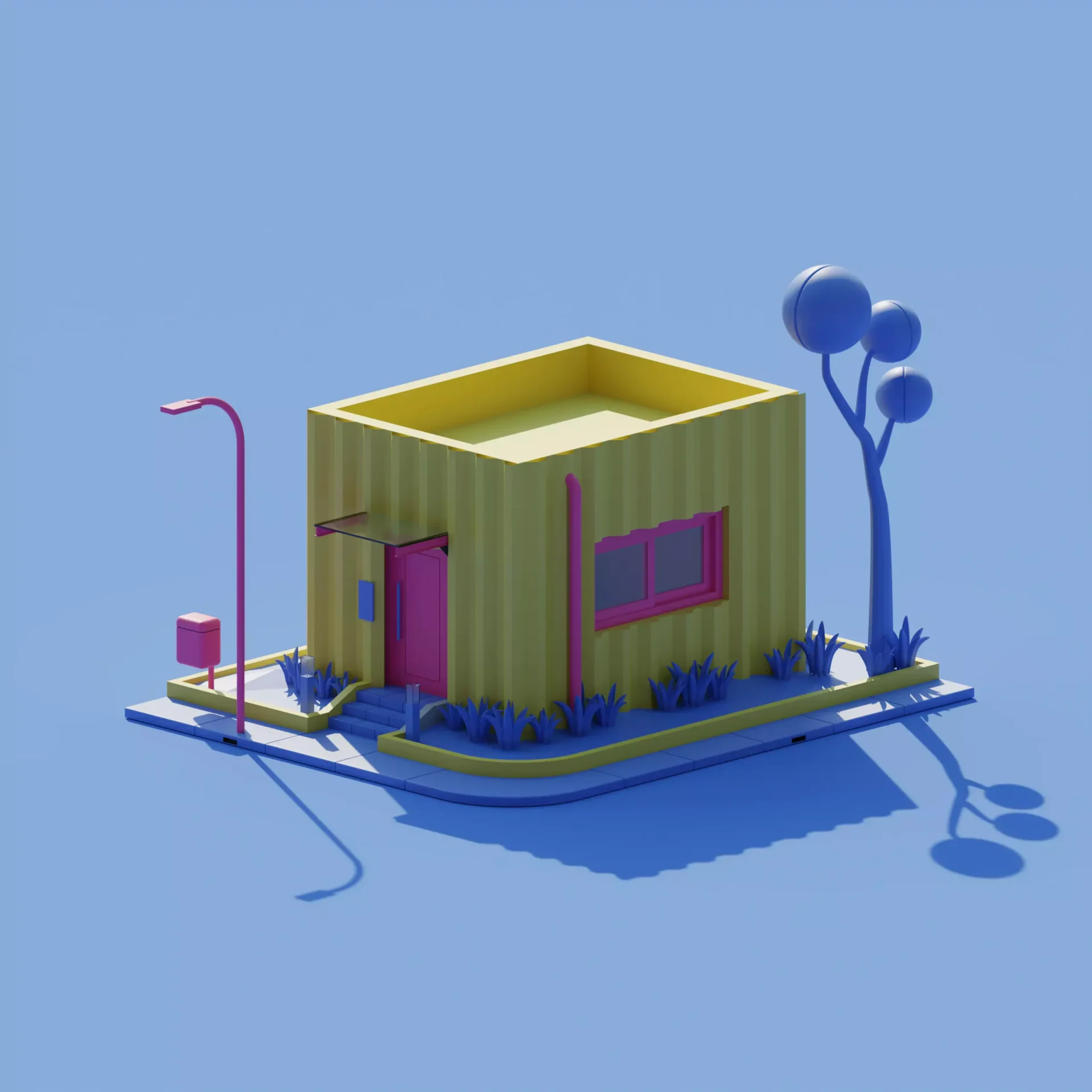 3d rendering modular house scaled