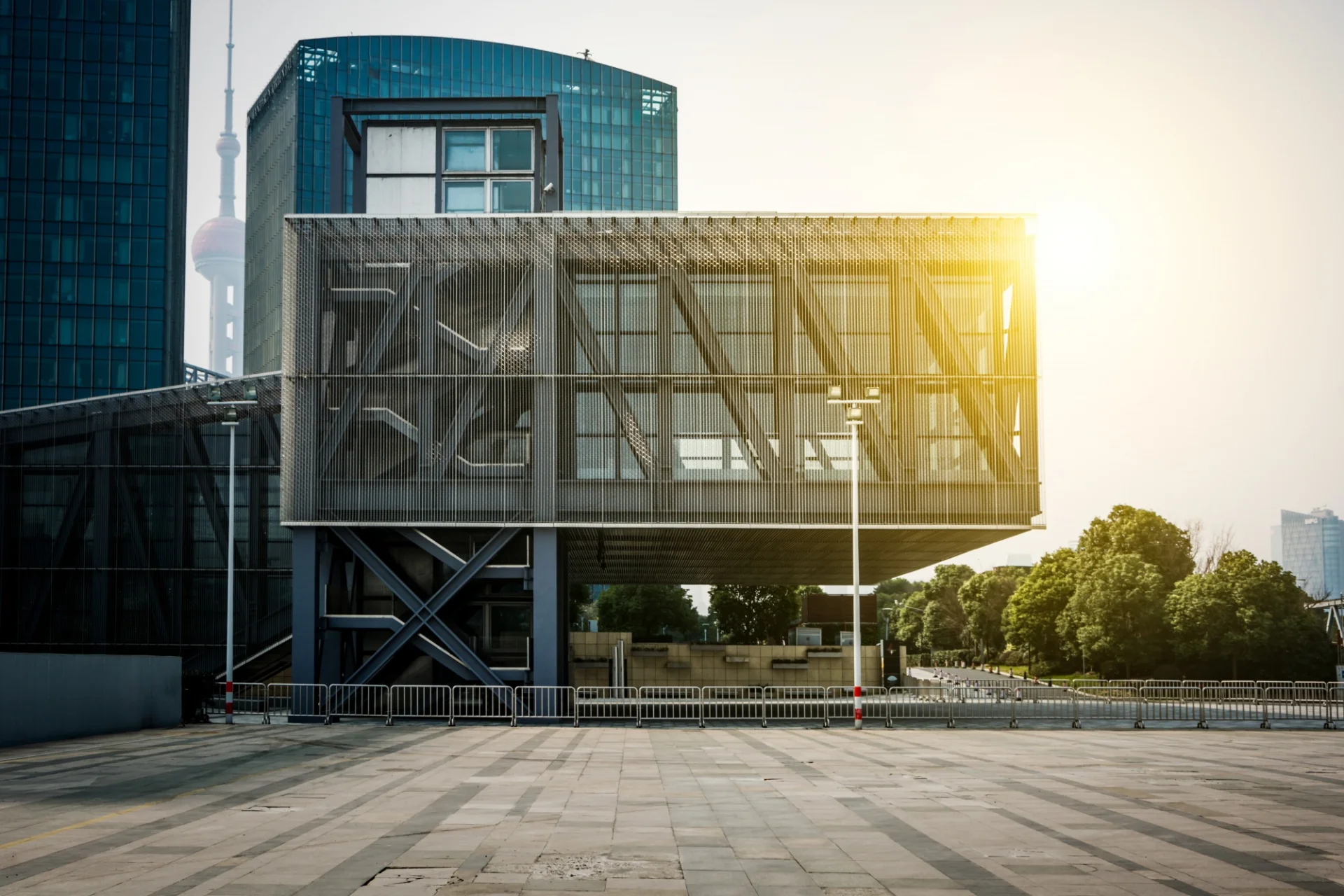 empty floor front modern building