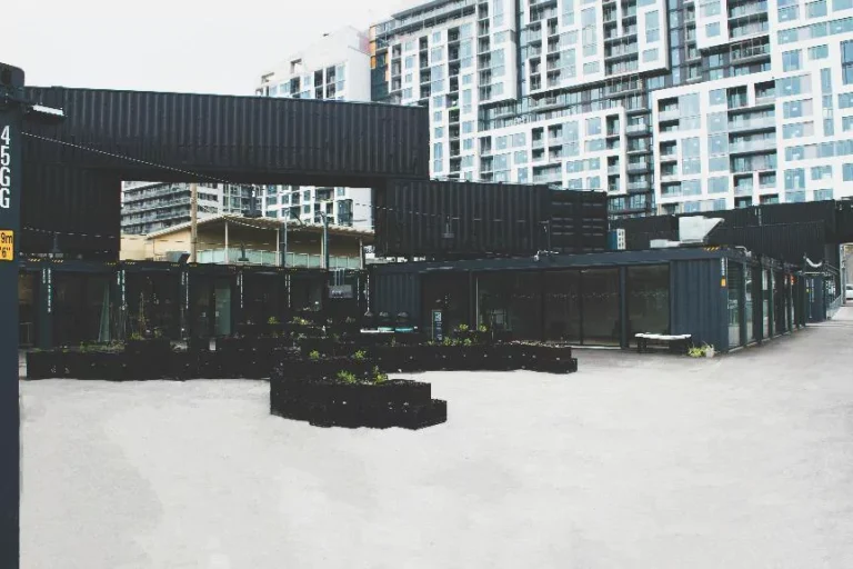modern modular container house exterior design with steel structure