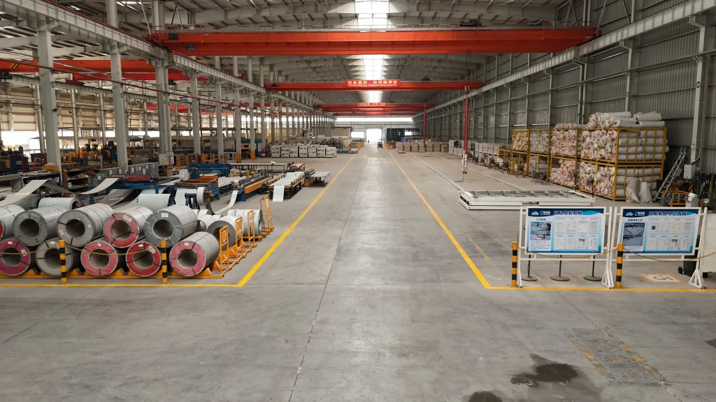 modular camp supplier China manufacturing prefabricated worker accommodation units in steel frame production workshop