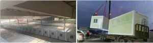 flat pack container house transportation and modular camp installation for EPC projects