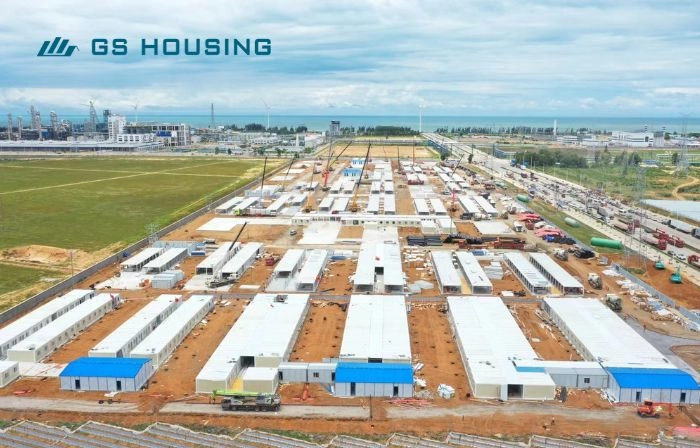 GS Housing worker accommodation container house completed camp exterior