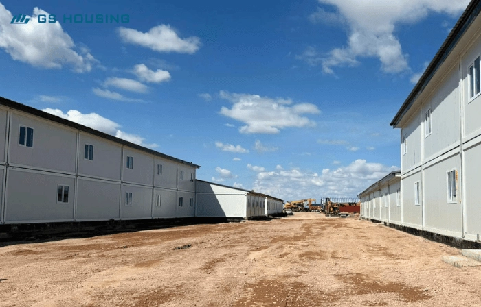 completed modular camp buildings Kazakhstan accommodation rows