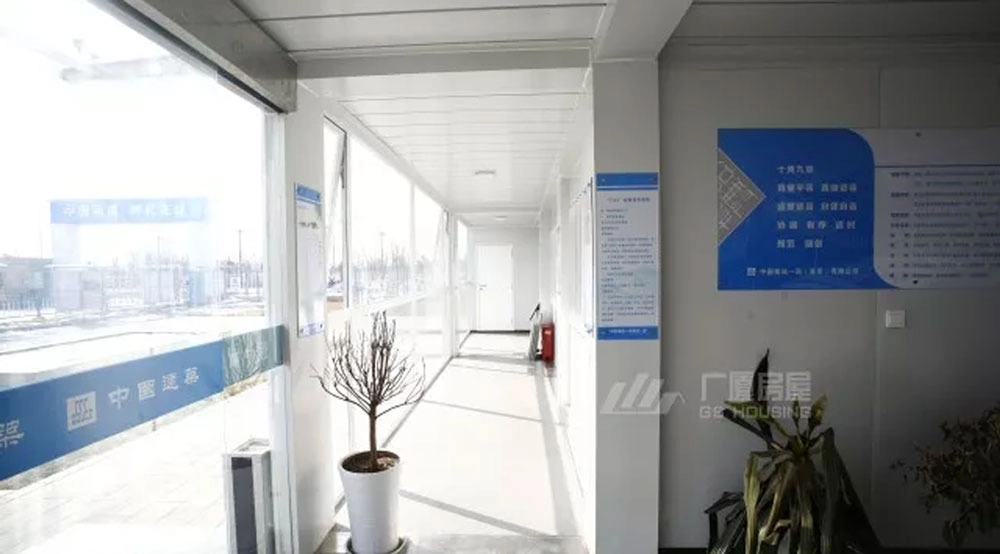 container house modular building interior commercial walkway