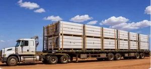 flat pack modular camp units prepared for transport to remote Australian mining sites