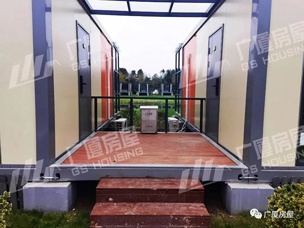 exterior view of modular hotel accommodation in a tourist resort project