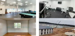 integrated modular mining camp with worker accommodation recreation facilities and community spaces