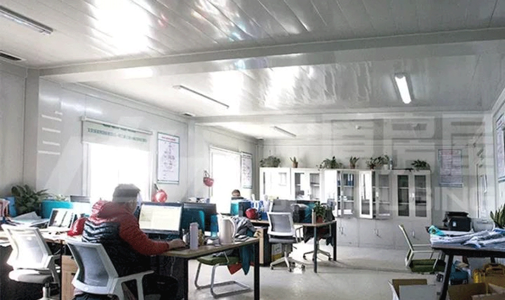 modular building office interior workspace desks