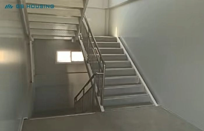 modular buildings internal steel staircase connection structure system