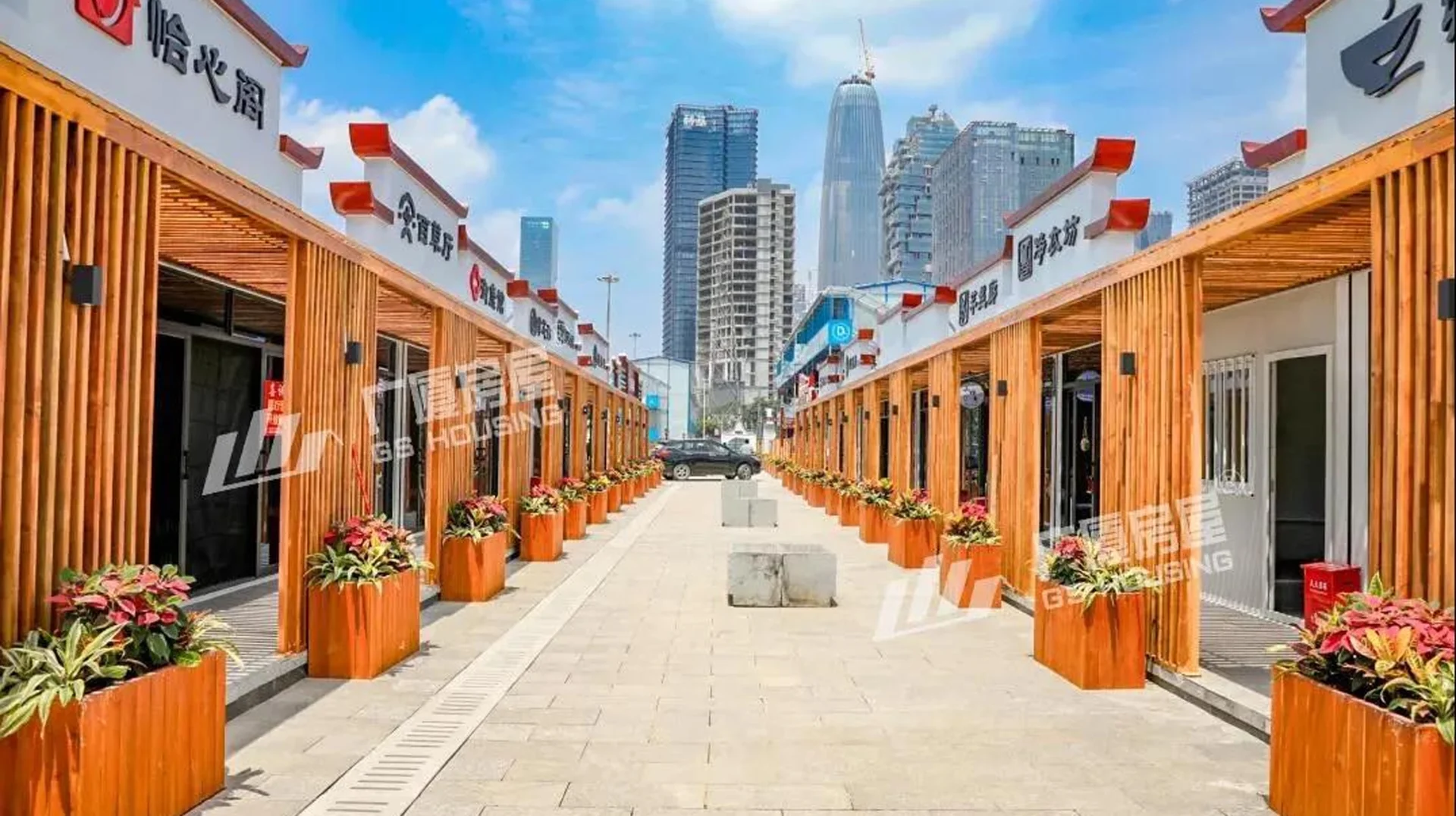 modular commercial service street in exhibition project area