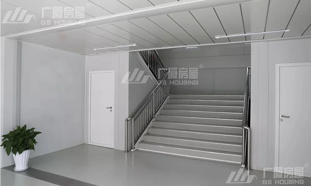 modular container house staircase and corridor in construction camp