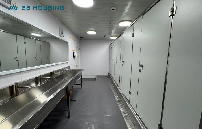 modular container toilets prefabricated sanitation unit interior view