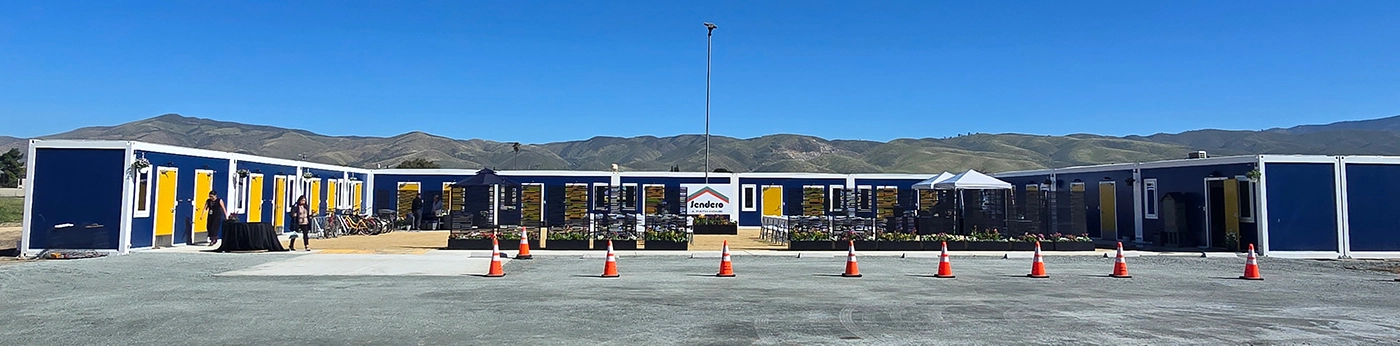 modular interim housing community in California