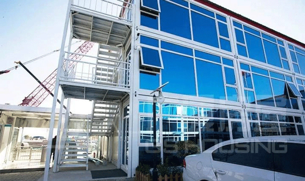 prefabricated building exterior steel staircase