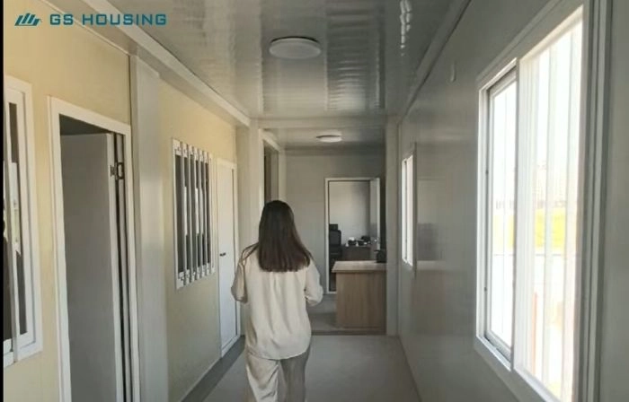 prefabricated modular buildings interior corridor connection walkway system