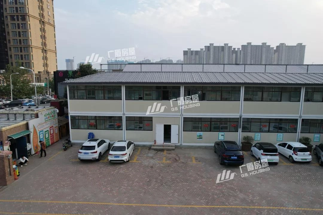 school campus building with steel structure classrooms and parking area school campus building with steel structure classrooms and parking area