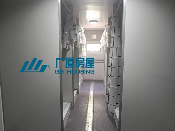 shower room inside modular military camp accommodation building2