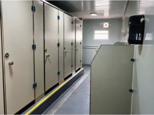 Sanitary container interior for Saudi Red Sea worker camp