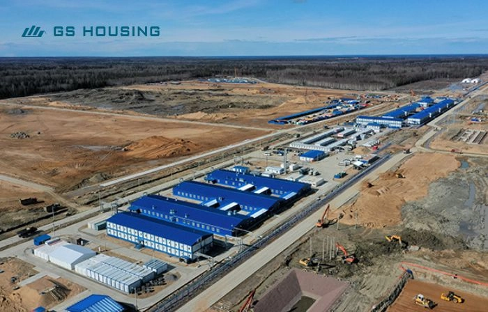 labor camp blue modular camp layout for remote workforce accommodation