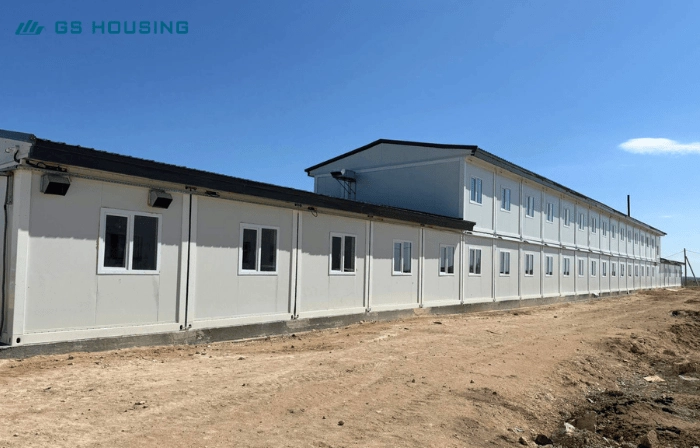 labor camp long row modular accommodation building exterior