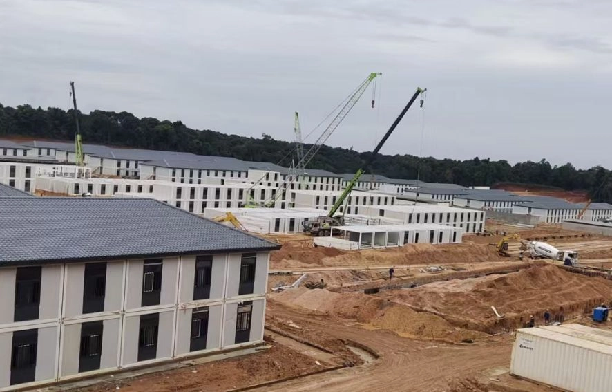 mining camp accommodation buildings under construction for IPIP project