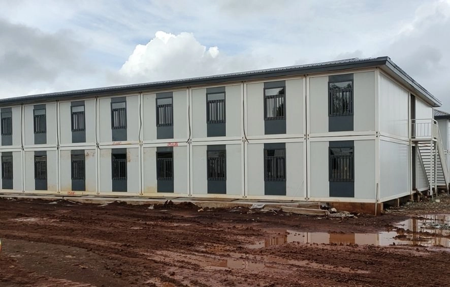 mining camp modular staff dormitory building exterior in Indonesia project site
