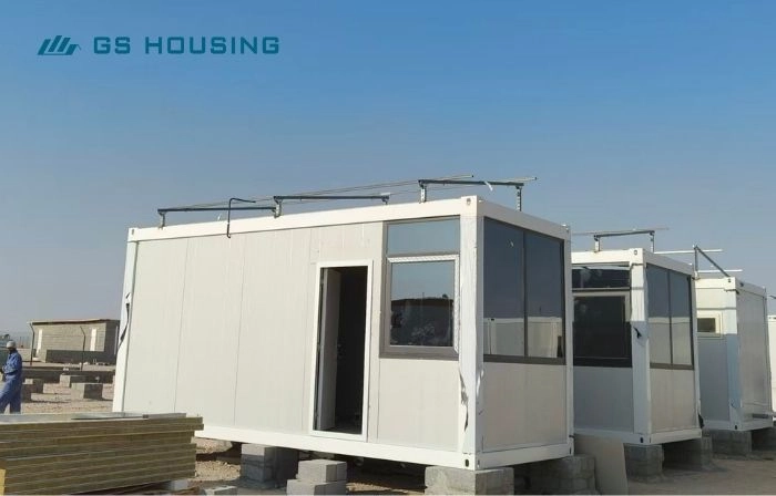 modular camp flat pack house units prepared for temporary workforce accommodation