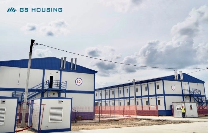 modular camp modular office and accommodation buildings at remote energy project site