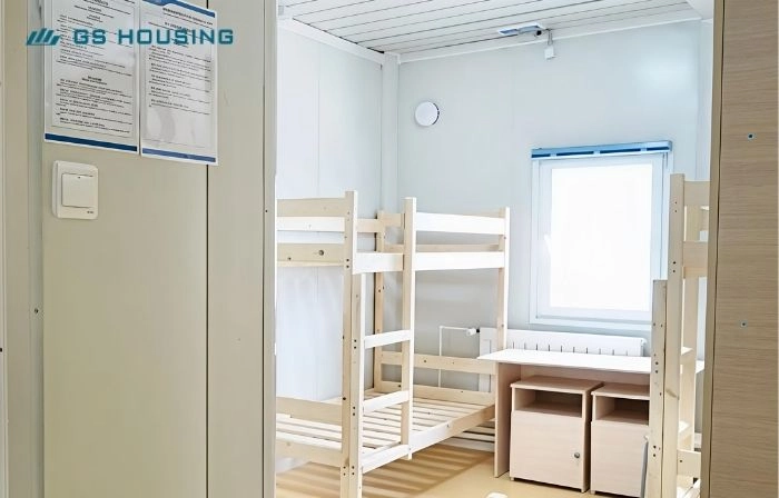 modular camp worker dormitory room with bunk bed and desk modular camp worker dormitory room with bunk bed and desk