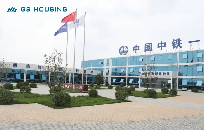 prefab construction camp office building exterior for China Railway project