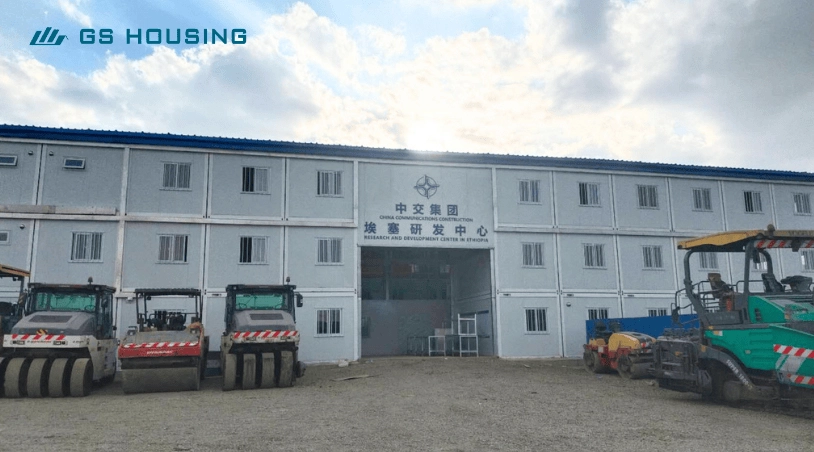prefab container house exterior building for Ethiopia research center project