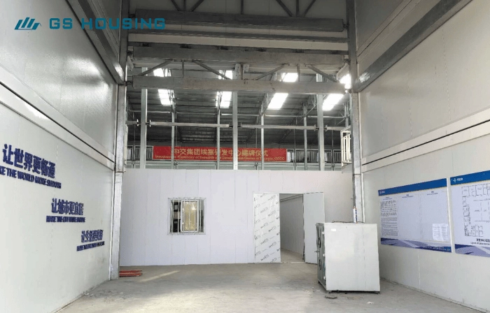 prefab container house office interior for research center workspace