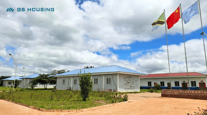 prefabricated modular accommodation camp exterior buildings in Tanzania