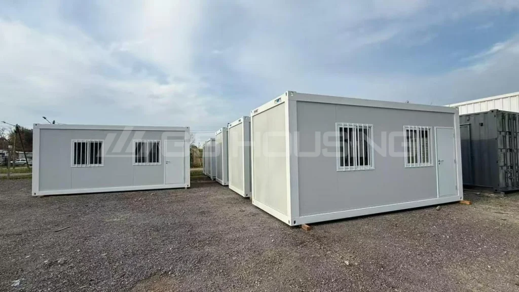 18 flat pack container houses arranged for an accommodation project in Argentina