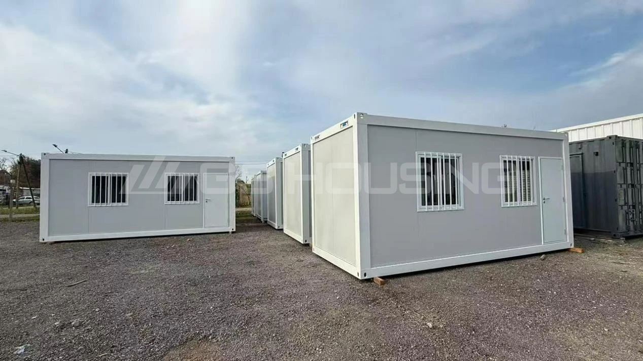 18 flat pack container houses arranged for an accommodation project in Argentina