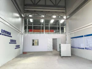  Interior laboratory and hall space within modular research center building in Ethiopia