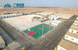 Large-scale modular construction camp for industrial and infrastructure projects